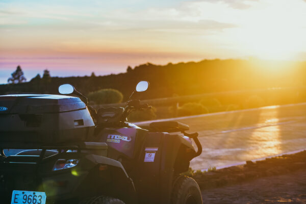 Quad on Mount Teide with the sunset