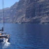 Catamaran beside Masca and Los Gigantes Cliffs