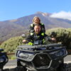 Couple on a quad with Mount Teide Tenerife behind them