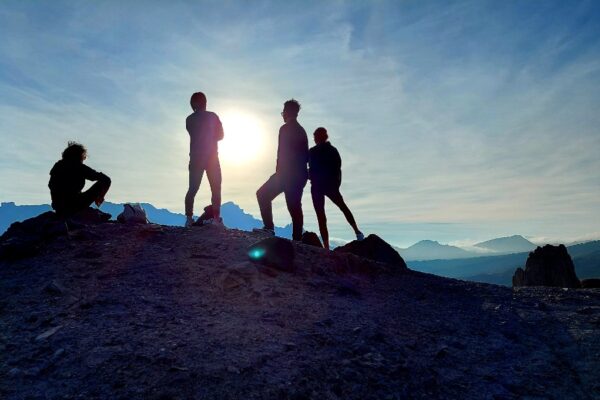 Group posing at Teide Sunset
