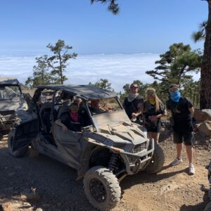 2 people on Teide with a buggy