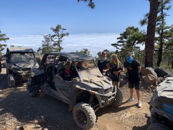 2 people on Teide with a buggy