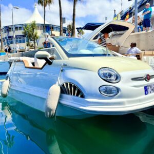 Fiat 500 boat in the dock in Tenerife