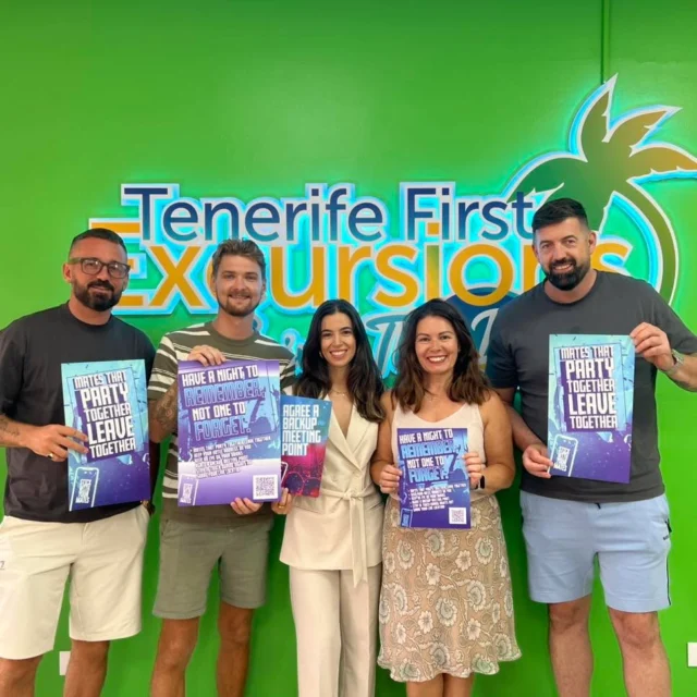 Tenerife First are helping the British Government & UK In Spain by spreading the word & importance of their new campaign Stick With Your Mates. The aim is to ensure ALL people travelling to Spain this year and beyond are safe on holiday using some vital tips. 

Full video coming soon 😎
