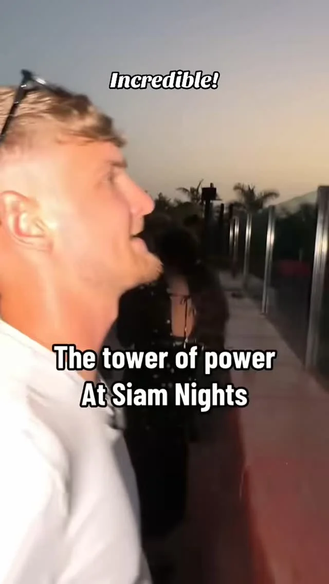 The tower of power at siam park nights #tenerifefirstexcursions #tenerife #siampark